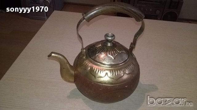 Ретро чаиник с цедка-20х14х14см, снимка 3 - Антикварни и старинни предмети - 17785073