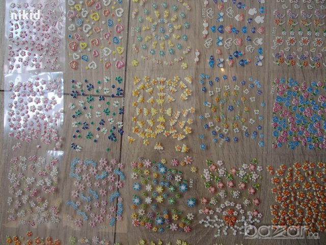 30 бр. 3d листа самозалепващи лепенки ваденки за нокти цветя цветчета маникюр, снимка 4 - Продукти за маникюр - 14569198