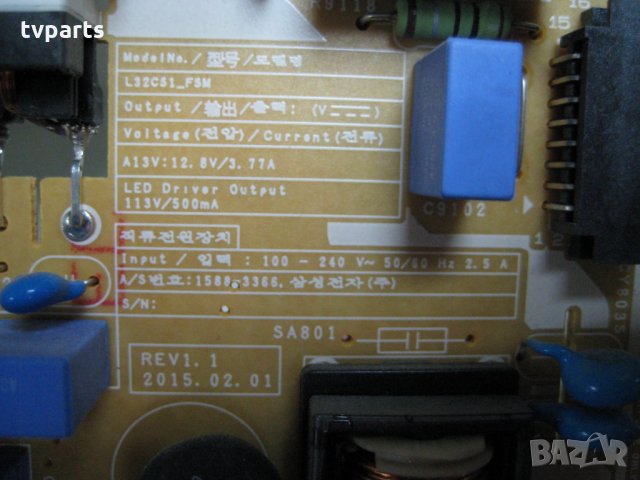 Захранване Samsung BN44-00802A 100% работещо, снимка 2 - Части и Платки - 22458916