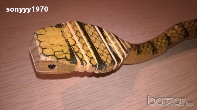 Кобра-змия дървена 60см-внос швеицария, снимка 2 - Антикварни и старинни предмети - 16153218