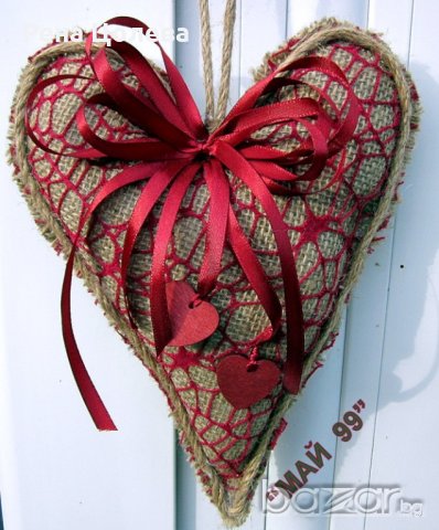 Сърце от зебло и мрежа за подарък, снимка 1