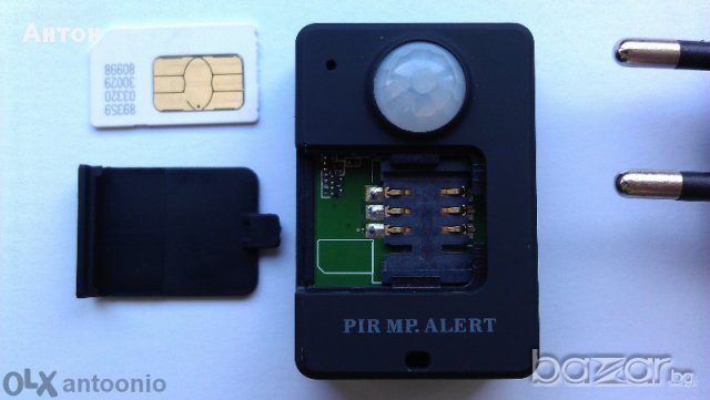 Шпионска GSM аларма PIR инфрачервен сензор движение SIM СОТ охрана кола апартамент вила офис стая, снимка 1 - Други - 11826461