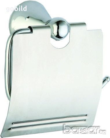 РАЗПРОДАЖБА!!! Хромирана поставка за тоалетна хартия с капак