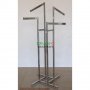 Тръбен метален стелаж с четири рамена - никелиран, снимка 1 - Стелажи и щандове - 15971382