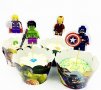 12 бр Avengers Отмъстителите Капитан Америка Хълк Айрън опери и кошнички украса декорация за мъфини , снимка 1 - Други - 24470448