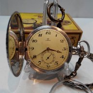 Джобен часовник OMEGA - сребро,ниело ОМЕГА, снимка 5 - Джобни - 16453348
