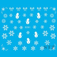 d261 снежен човек и снежинки Коледни мотиви татос ваденки водни стикери за нокти, снимка 1 - Продукти за маникюр - 16862765