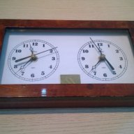 herraiz-quartz-двоен дървен часовник-25/15/7см-внос швеицария, снимка 4 - Други ценни предмети - 10409911