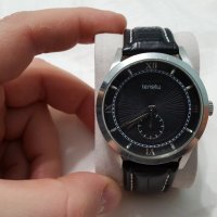 Мъжки стилен часовник TENSITY с черна кожена каишка, снимка 1 - Мъжки - 21534219