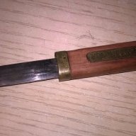 Ретро нож за колекция-11см-дърво/месинг-внос швеицария, снимка 1 - Антикварни и старинни предмети - 17374389