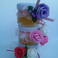 Подарък за гостите - Бурканче мед в розово, снимка 15 - Сватбени аксесоари - 10235708