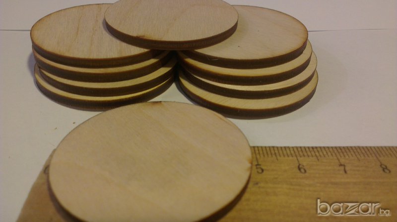 Дървени кръгчета ф-47мм - 10бр. комплект, снимка 1