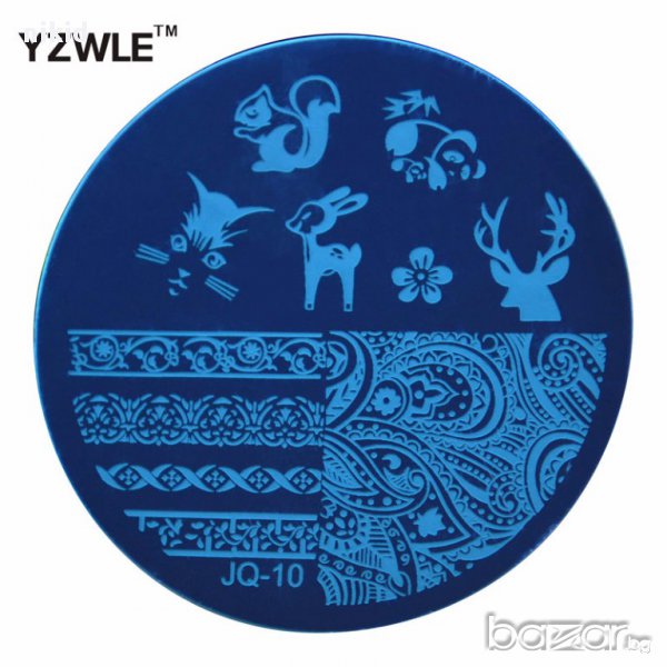 кръгла плочка / щампа шаблон за печат на нокти JQ-10, снимка 1