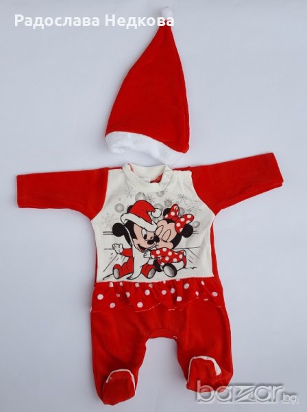 Коледен гащеризон Мики и Мини - 50 см, снимка 1