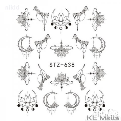 STZ-638  слайдер ваденки водни стикери за нокти маникюр