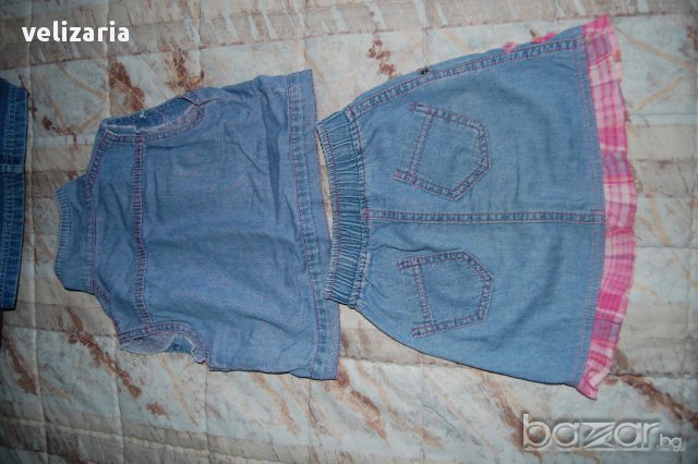 Дънково костюмче, снимка 2 - Панталони и долнища за бебе - 11287160