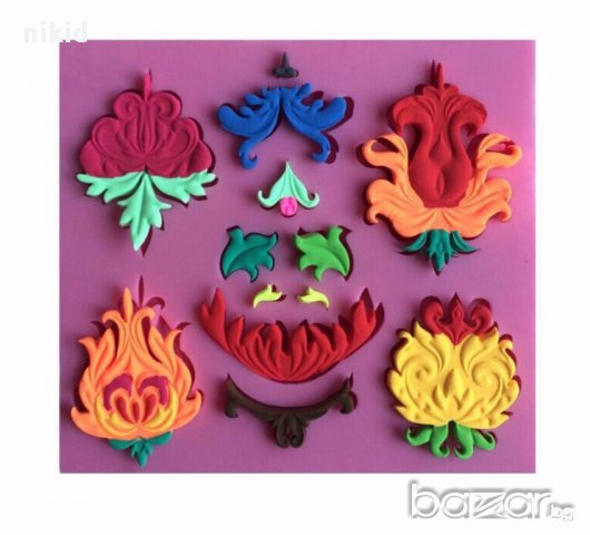 китайски стил орнаменти фигури силиконов молд форма декорация украса торта фондан