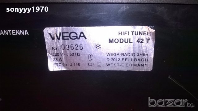 Wega modul 42t hifi tuner-west-germany-внос швеицария, снимка 12 - Ресийвъри, усилватели, смесителни пултове - 14606998