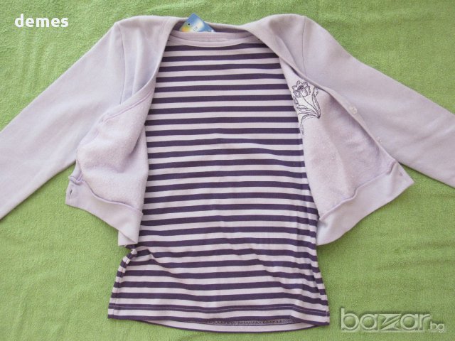 Лилава блуза и жилетка за момиче размер 128, нова, снимка 7 - Детски Блузи и туники - 16498202