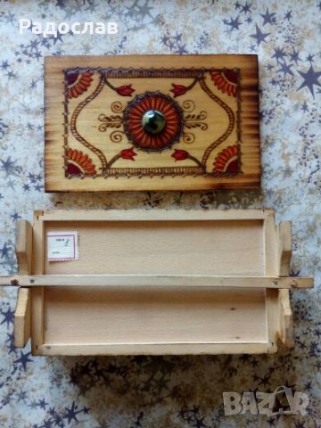 Българска стара дървена кутия, снимка 3 - Декорация за дома - 22522092