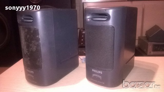 philips-2бр колони 19х16х10см-внос швеицария, снимка 1 - Тонколони - 16910703