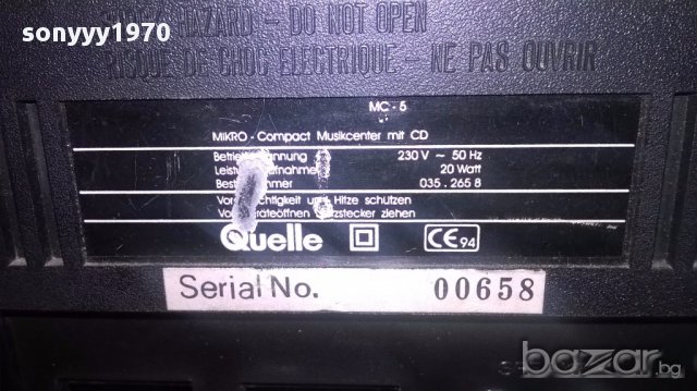 quelle mc-5 stereo cd/tuner/cassette-внос швеицария, снимка 8 - Ресийвъри, усилватели, смесителни пултове - 14785625