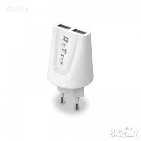 Ново зарядно от 220V на 2 USB, 2.1A De Tech