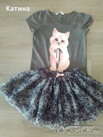 Намаление H&M сладка блузка в графит, снимка 4 - Детски Блузи и туники - 18891697