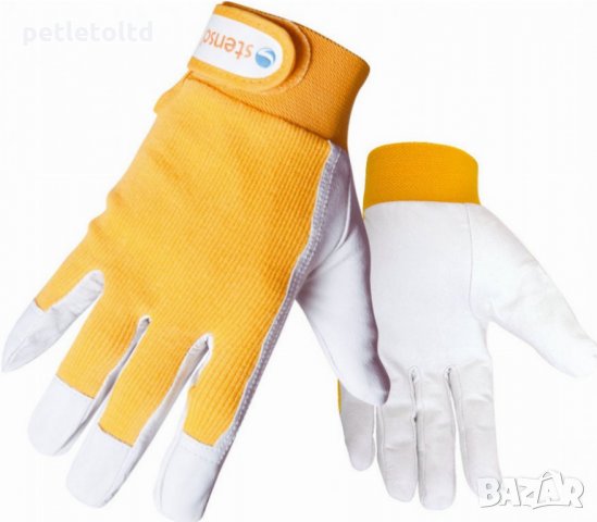 Работни ръкавици с естествена кожа и трико, снимка 1 - Други инструменти - 21601379