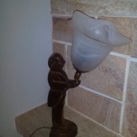 Настолна нощна лампа бронз статуетка, снимка 11 - Настолни лампи - 13232104