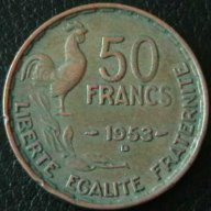50 франка 1953 В, Франция, снимка 1 - Нумизматика и бонистика - 11721300