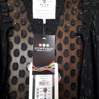 Дамска бутикова прозрачна черна риза с дълъг ръкав, снимка 7 - Жилетки - 22317707