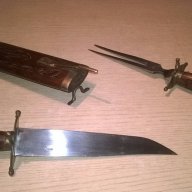 India-ретро колекция-нож и вилица в кания 45см-внос швеицария, снимка 9 - Антикварни и старинни предмети - 17725185