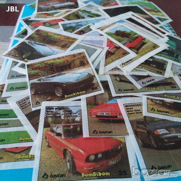 Пълна серия картинки от дъвки bombibom 60 броя от осемдесетте години колекция, снимка 1