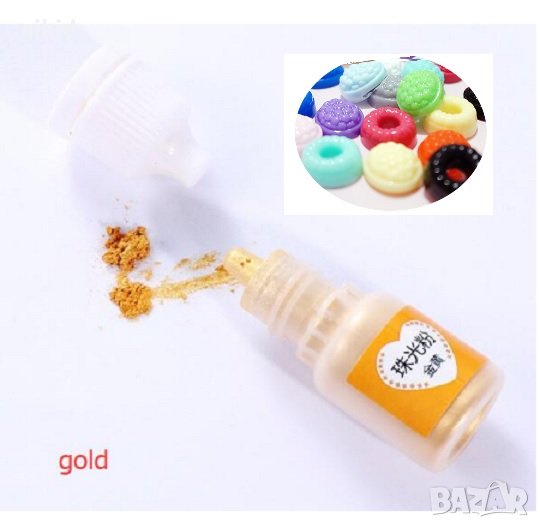 злато златиста Боя пудра прах за бижута със смола бижутерска епоксидна, снимка 1
