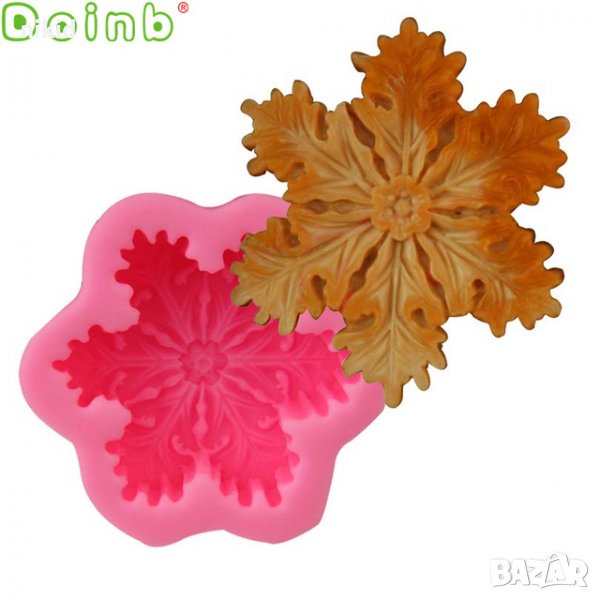 Голяма дълбока красива Снежинка силиконов молд калъп форма украса сапун гипс свещ глина шоколад, снимка 1
