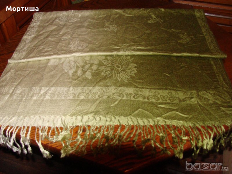 Кашмир и коприна великолепен дамски шал, снимка 1