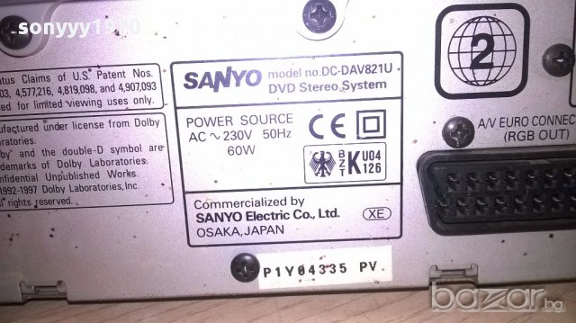 sanyo dc-dav821u dvd/tuner/ampli-japan-внос швеицария, снимка 10 - Ресийвъри, усилватели, смесителни пултове - 16676541
