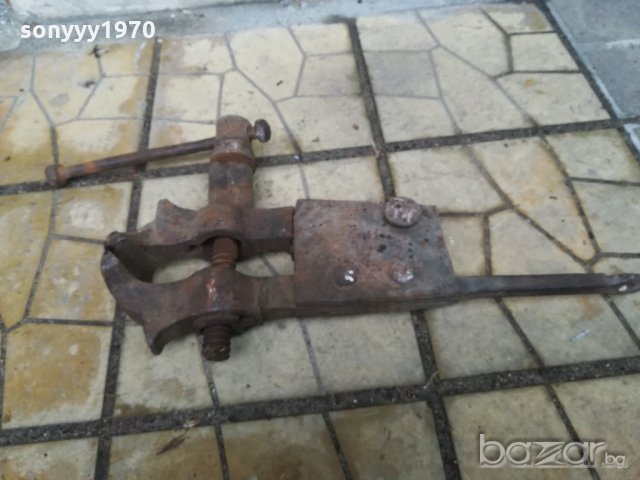 поръчано-ковашко голямо старо менгеме-50х30х10см-метално, снимка 8 - Антикварни и старинни предмети - 20831388