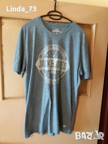 Мъж.тениска-"JACK & JONES"/-полиестер+памук+вискоза/-синя. Закупена от Германия.
