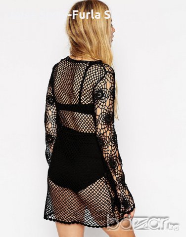 ASOS-нова черна рокля-crochet dress-S и M размер, снимка 2 - Рокли - 18706140