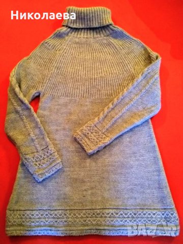 Сива плетена къса рокля-поло., снимка 2 - Рокли - 23188629