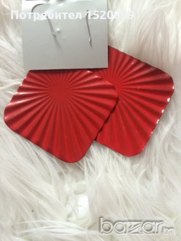 Червени обеци, снимка 3 - Обеци - 16192389