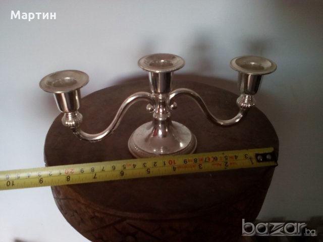 Масивен  посребрен  - Свещник - 1 бр. ( 778007) , снимка 3 - Декорация за дома - 18316369