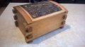 ретро дървена кутия с метален обков-1977г-22х16х11см