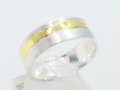 Сребърен пръстен/халка двуцветен 925 позлатен, снимка 5