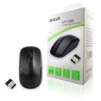 Нова безжична мишка DELUX M136, черна, снимка 1 - Клавиатури и мишки - 22943178