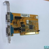 PCI контролер с два COM порта (Powered) + Гаранция, снимка 1 - Кабели и адаптери - 25556775