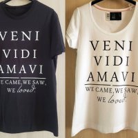 Тениска хит 100% памук Нова "Veni Vidi Amavi", снимка 1 - Тениски - 21441090