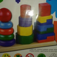 Дървена играчка рингове, за деца от 1-3 години, снимка 1 - Образователни игри - 12897437